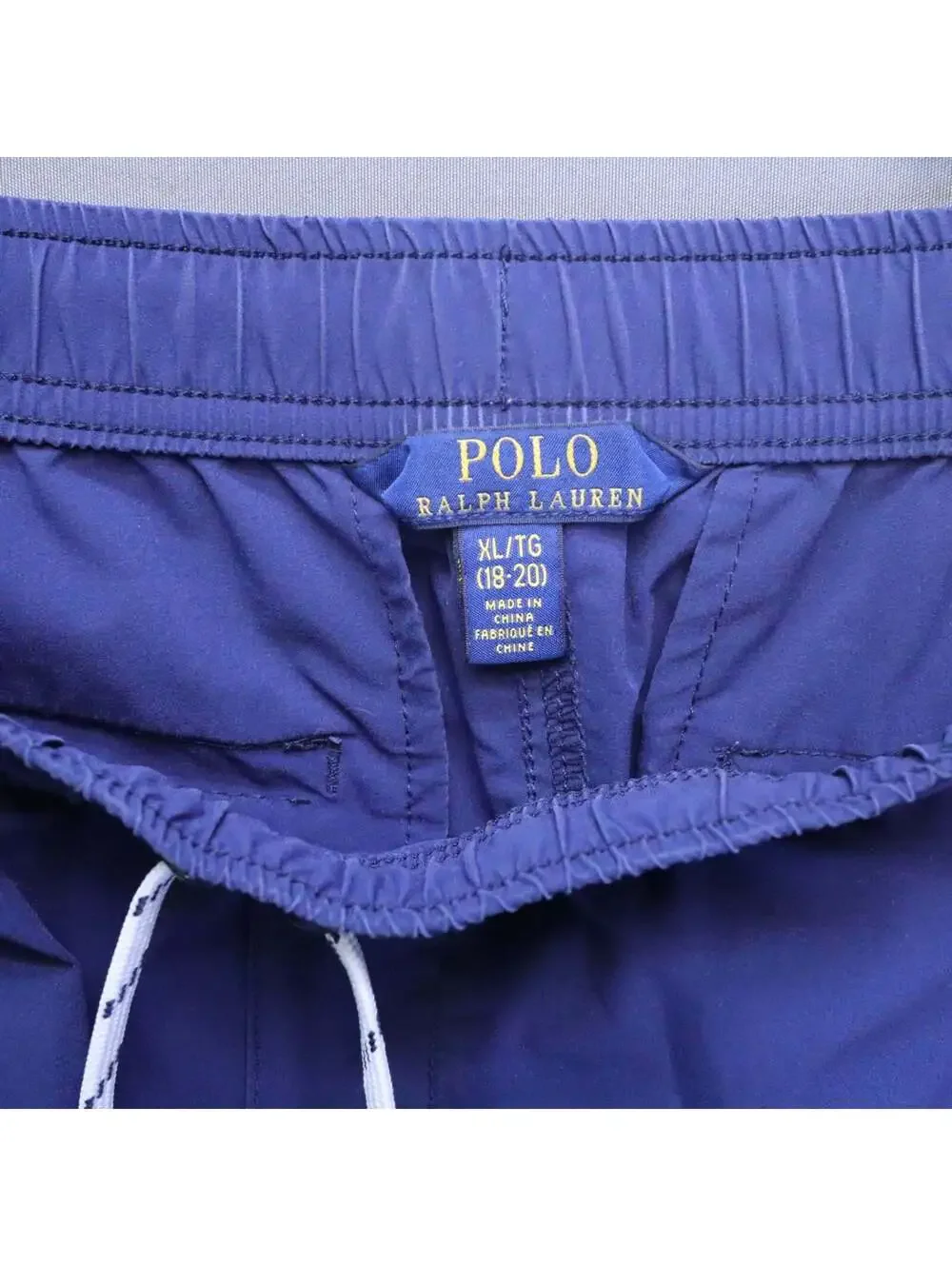 Polo Ralph Lauren Boys XL 18-20 blue Swim Trunks Coral Pony Board Shorts Mens S